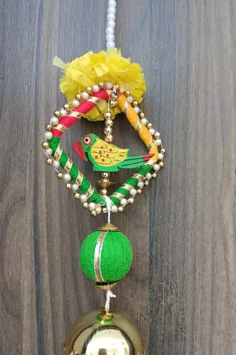 handmade genda beads parrot hanging  tassel door and home decorative hanging (pack of 4)