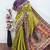 Neon wine art silk blend jacquard motif work saree with unstitched blouse piece