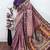 Light pink art silk blend jacquard motif work saree with unstitched blouse piece