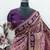Light pink art silk blend jacquard motif work saree with unstitched blouse piece