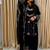 Black Color Embroidery And Sequence Work Fuax Georgrttr Salwar Suit