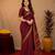 Maroon art silk blend banarasi jacquard motif work saree with unstitched blouse piece