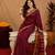 Maroon art silk blend banarasi jacquard motif work saree with unstitched blouse piece