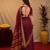 Maroon art silk blend banarasi jacquard motif work saree with unstitched blouse piece
