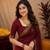Maroon art silk blend banarasi jacquard motif work saree with unstitched blouse piece