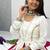 White Silver Lace Cotton Navratri Lahenga Choli Set