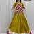 Olive Green Pure Cotton Gamthi Mirror Work Kediyu Lehenga Set