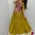 Olive Green Pure Cotton Gamthi Mirror Work Kediyu Lehenga Set
