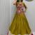 Olive Green Pure Cotton Gamthi Mirror Work Kediyu Lehenga Set