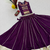 Purple Mirror Work Pure Cotton Lehenga Choli Set with Ribbon Work