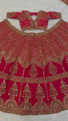 Pink Bridal Lehenga Choli for Women with Heavy Embroidery & Dupatta 5