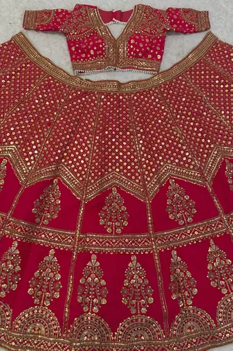 Pink Bridal Lehenga Choli for Women with Heavy Embroidery & Dupatta