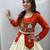 Orange Color heavy Hand Work with real  kodi work & Gamthi work Cotton Navratri Lahenga Top Set