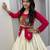 Rani Pink heavy Hand Work with kodi work & Gamthi work Cotton Navratri Lahenga Top Set