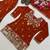 Rust orange silk embroidered kurti palazzo set with dupatta
