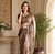 dark beige colour design kalamkari fusion silk blend saree
