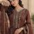 Kavindi women   s silk zari & sequin embroidered flared kurta set with palazzo and dupatta