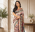 light pink colour design kalamkari fusion silk blend saree