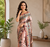 light pink colour design kalamkari fusion silk blend saree