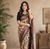 off white colour design kalamkari fusion silk blend saree