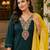 Kavindi women   s cotton silk resham zari embroidered kurta pant dupatta set