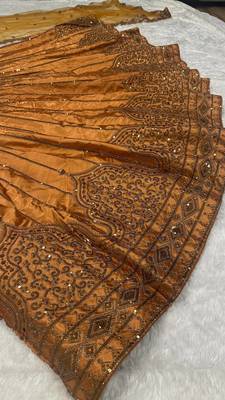 Brown Embroidered Lehenga Choli for Women with Dupatta 5