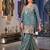 Teal silk embroidered kurti palazzo set with dupatta