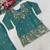 Teal silk embroidered kurti palazzo set with dupatta
