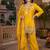 Mustard yellow silk embroidered kurti palazzo set with dupatta