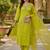 Kavindi women silk blend embroidered straight kurta pant set with nazneen dupatta