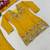Mustard yellow silk embroidered kurti palazzo set with dupatta