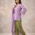 Women's lavender short kurti and olive green salwar set with scallop border dupatta