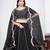 Black Art Silk Semi Stitched Lehenga Choli with Embroidery work