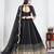 Black Art Silk Semi Stitched Lehenga Choli with Embroidery work