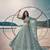 Blue Net Semi Stitched Lehenga Choli with Embroidery & Jarkan Work