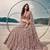 Mauve Net Semi Stitched Lehenga Choli with Embroidery & Jarkan Work
