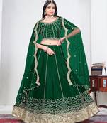 Green Art Silk Lehenga Choli with Embroidery work
