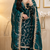Teal blue embroidered readymade punjabi patiala suit set with dupatta
