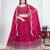 Magenta Art Silk Semi Stitched Lehenga Choli with Embroidery work