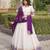 Purple&White Viscose Semi Stitched Lehenga Choli with Zari Temple Weaving Work