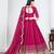 Magenta Art Silk Semi Stitched Lehenga Choli with Embroidery work
