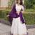 Purple&White Viscose Semi Stitched Lehenga Choli with Zari Temple Weaving Work