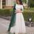 Dark Green & White Viscose Lehenga Choli with Zari Temple Weaving Work
