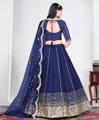 Violet Art Silk Lehenga Choli with Embroidery work 2