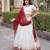 Maroon & White Viscose Lehenga Choli with Zari Temple Weaving Work
