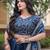 Teal Satin Semi Stitched Lehenga Choli with Embroidery Zari Sequins Work