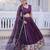 Wine Dola Silk Semi Stitched Lehenga Choli with Meena Weaving & Sequins Coding Work