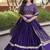Violet Satin Lehenga Choli with Embroidery Zari Sequins Work