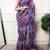 Floral print weightless marble saree with delicate pearl border