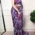 Floral print weightless marble saree with delicate pearl border